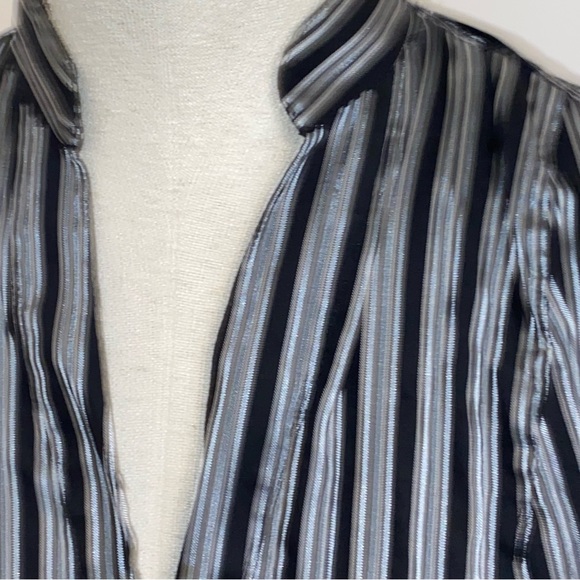 Zara silver metallic stripe blouse - Picture 4 of 6